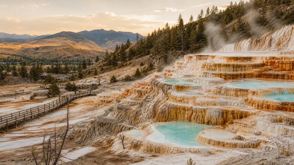 Mammoth Hot Springs travertine terraces